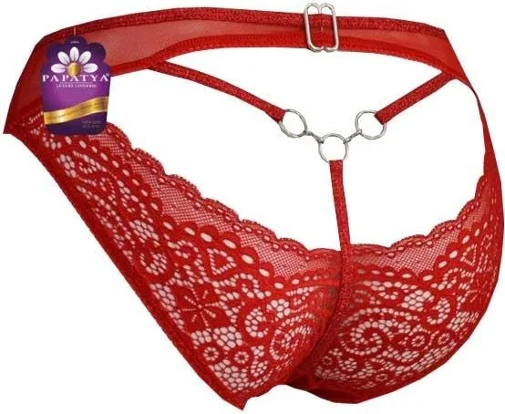 Papatya Women's Back Lace Transparent Chain Detailed Panties