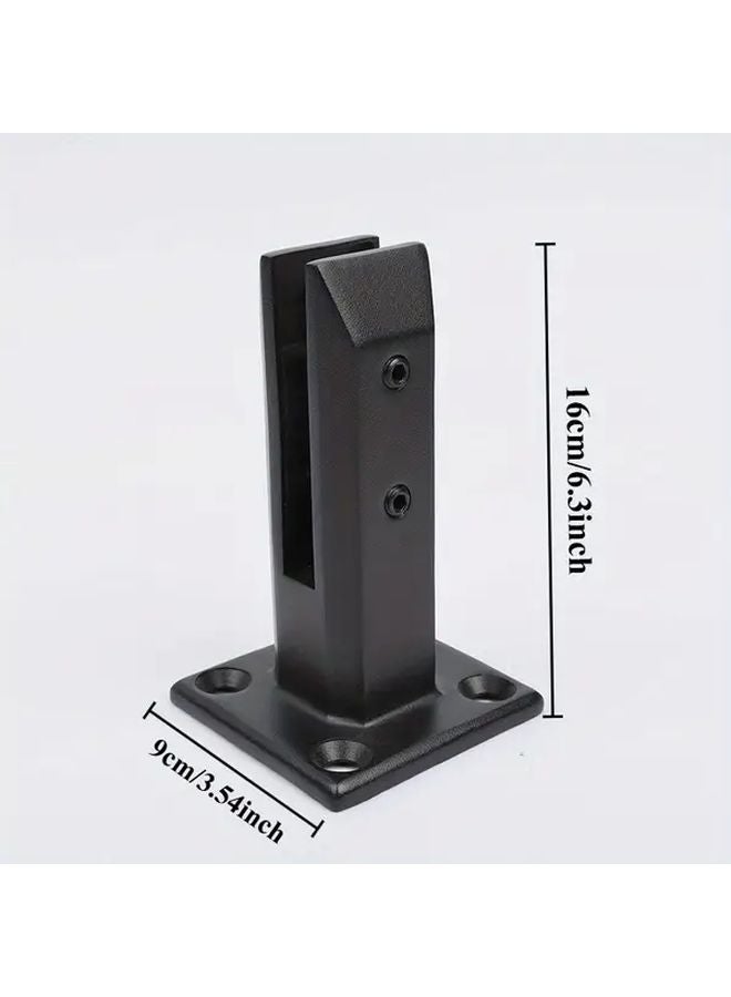 1 Piece Matt Black Heavy Duty Stainless Steel Glass Balustrade Bracket Adjustable Wall Mounted Fence Post Clamp - Image 2