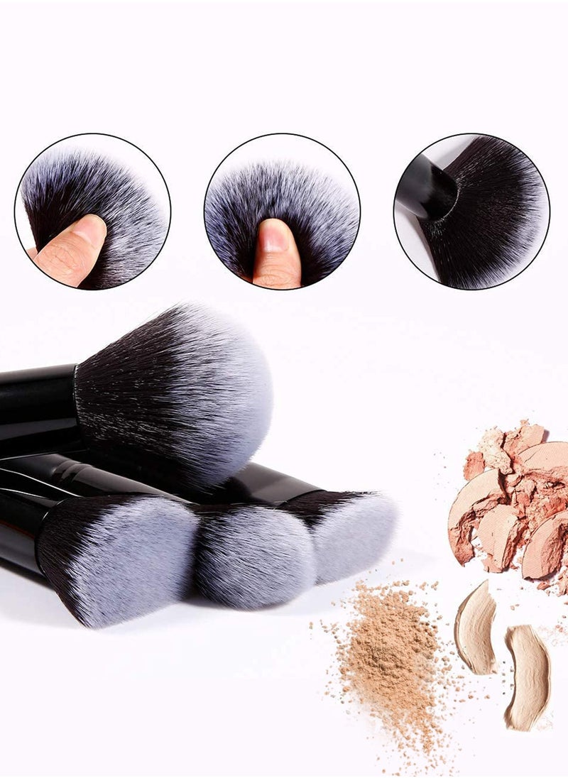 DUcare Professional 15 Piece Makeup Brush Set - Premium Synthetic Kabuki, Foundation & Eyeshadow Brushes in Luxury Black (Gift-Ready)  - Image 4