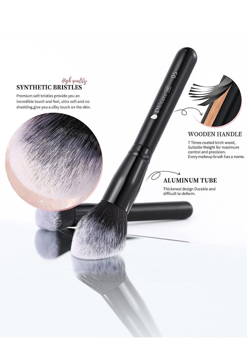 DUcare Professional 15 Piece Makeup Brush Set - Premium Synthetic Kabuki, Foundation & Eyeshadow Brushes in Luxury Black (Gift-Ready)  - Image 3