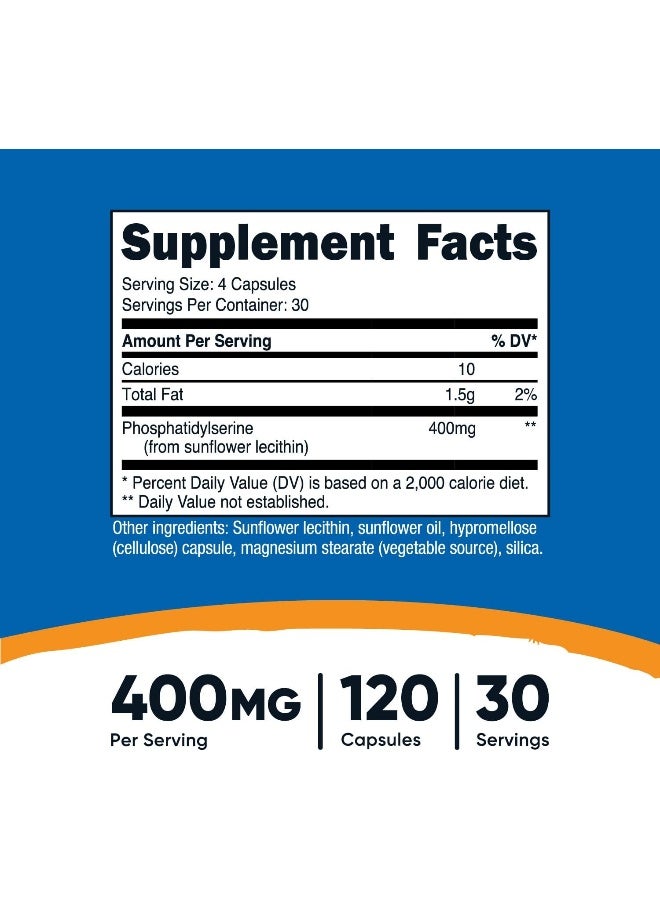 Nutricost Phosphatidylserine 400Mg, 120 Capsules - Soy Free, 60 Servings, Vegetarian Friendly, Non-Gmo, Gluten Free - Image 4