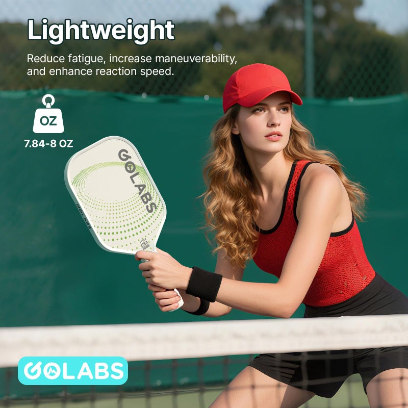 Golabs PB1 Pickleball Paddles Set of 2, Durable Fiberglass Surface& 16mm STR-Core Power Polymer Core, USAPA Approved, 8oz Lightweight & Comfort Anti-Slip Elongated Grip for Increased Power and Spin - Image 4
