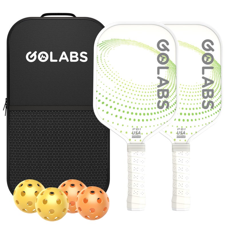 Golabs PB1 Pickleball Paddles Set of 2, Durable Fiberglass Surface& 16mm STR-Core Power Polymer Core, USAPA Approved, 8oz Lightweight & Comfort Anti-Slip Elongated Grip for Increased Power and Spin - Image 1
