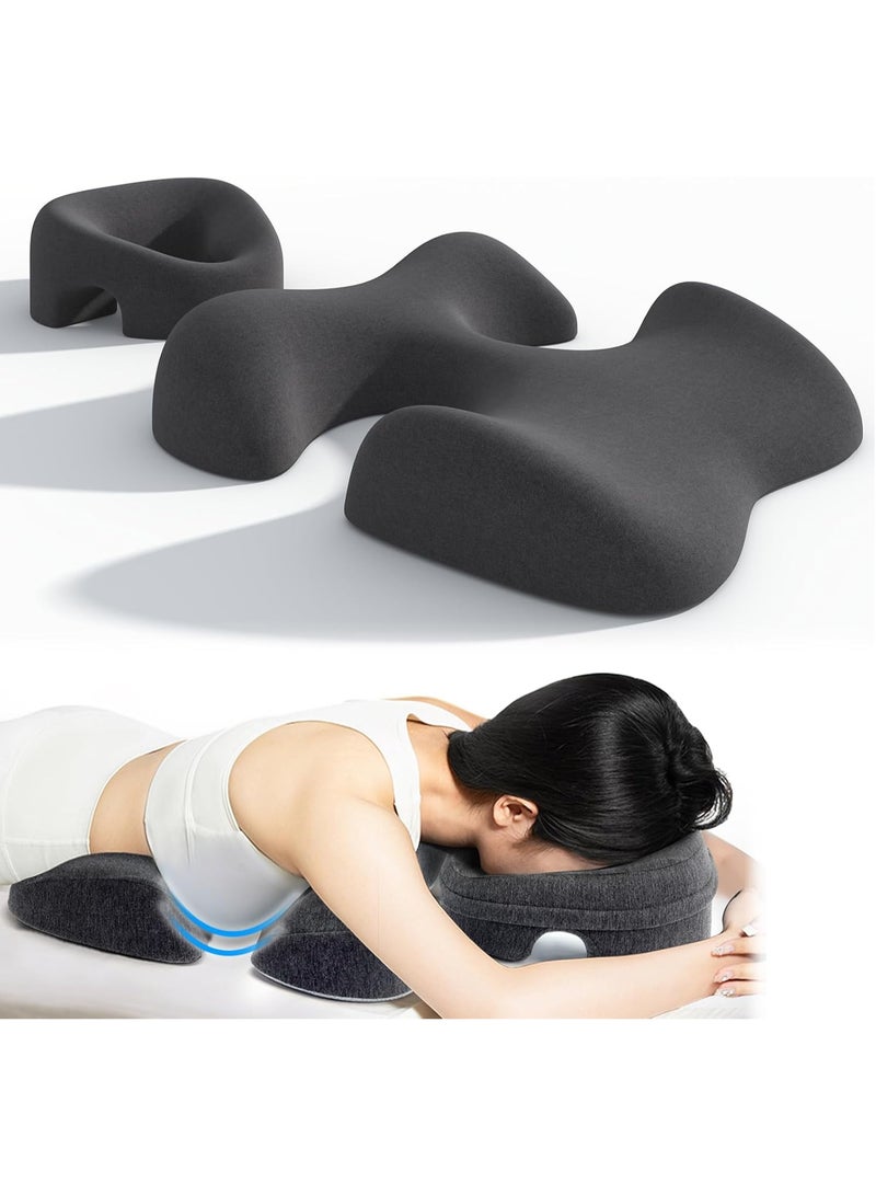 WALALLA Professional Massage Pillow Set for Prone Positioning, Ergonomic Chest & Head Support Cushions with Non-Slip Bottom, for Home SPA & Therapy, Dark Gray - Image 1
