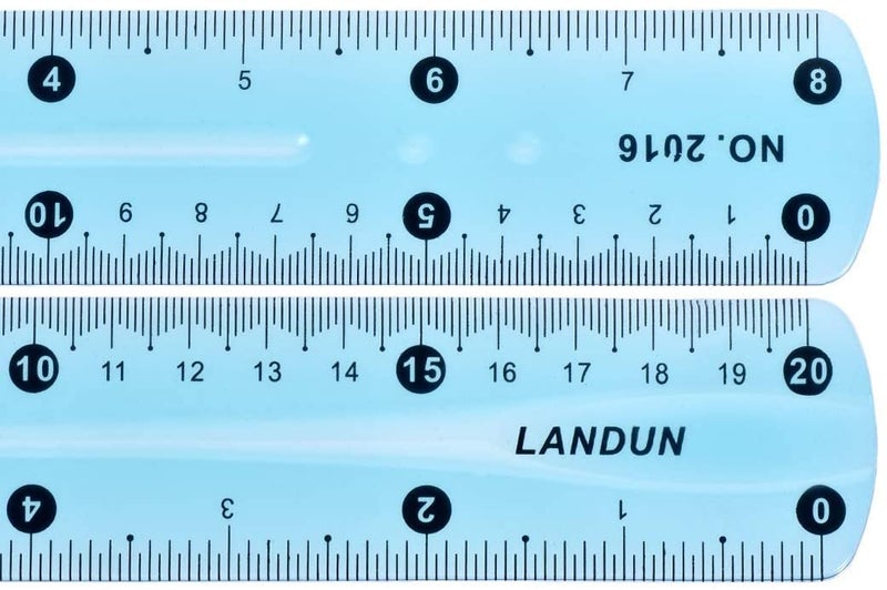 Flexible Straight Ruler 20cm 8 Inch Soft Plastic 8 in 1 Measuring Tool Set - Image 3