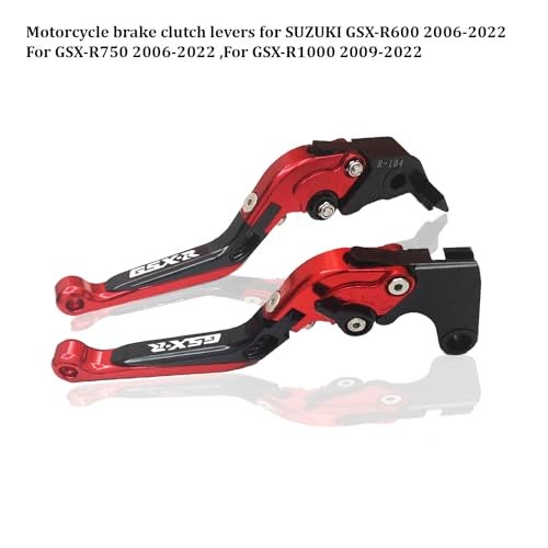 KBGRAX Motorcycle Adjustable Brake Clutch Levers for Suzuki GSXR600 20062022 GSXR750 20062022 GSXR1000 20092022 Red Black - Image 3