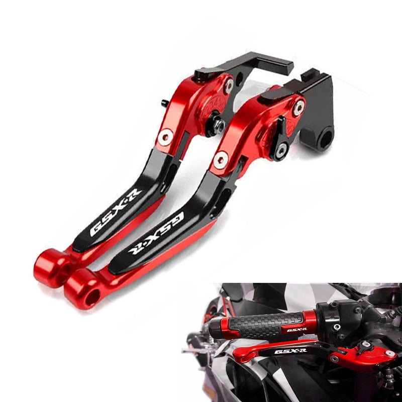 KBGRAX Motorcycle Adjustable Brake Clutch Levers for Suzuki GSXR600 20062022 GSXR750 20062022 GSXR1000 20092022 Red Black - Image 2
