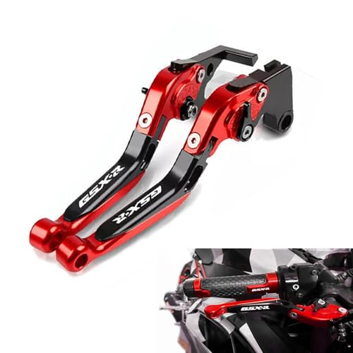 KBGRAX Motorcycle Adjustable Brake Clutch Levers for Suzuki GSXR600 20062022 GSXR750 20062022 GSXR1000 20092022 Red Black - Image 1