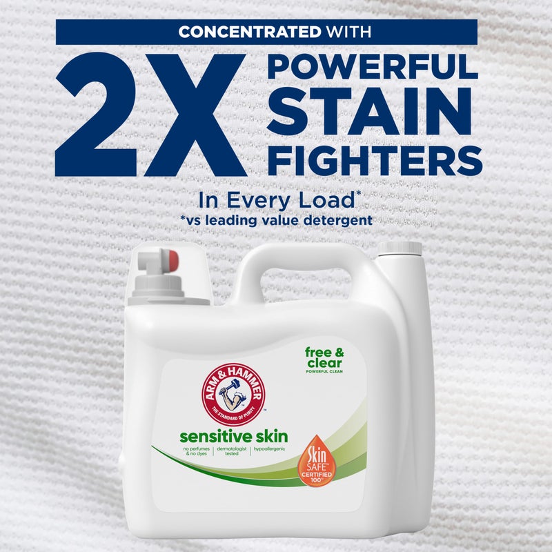 Arm & Hammer أرم & هامر منظف غسيل سائل للبشرة الحساسة خالي من العطور، 140 غسلة، 140 أونصة سائلة - Image 3