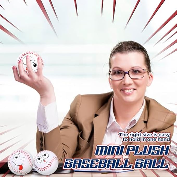 Arrowbash 24 Pcs Mini Face Baseball Stress Balls Bulk 2.48'' Small Funny Face Baseball Squeeze Foam Ball Stress and Anxiety Relief Toy for Sport Party Favors Birthday Gift Decoration - Image 2