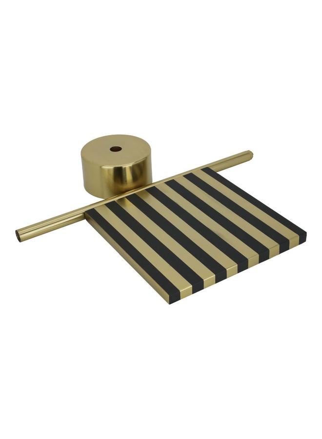 السيف  طاولة فولاذية مربعة 30×30×68 سم مع قاعدة ذهبية ذهبي/أسود - Image 3