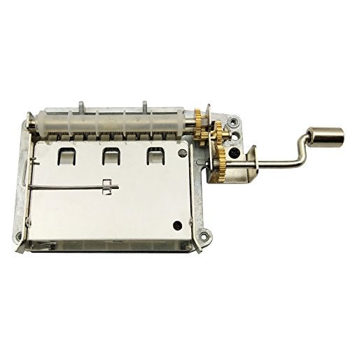 Wingostore 30 Notes Hand Crank Music Box Movement with Copper Gear DIY Make Your Music Tool Kit (30notesMovementCopperGear) - Image 1