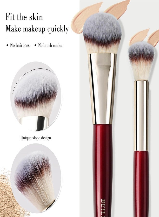 BEILI Makeup Brushes 15Pcs Professional Eyeshadow Brush Set Premium Synthetic Makeup Brushes for Liquid, Cream & Powder Eyeshadow(Red) - Image 5