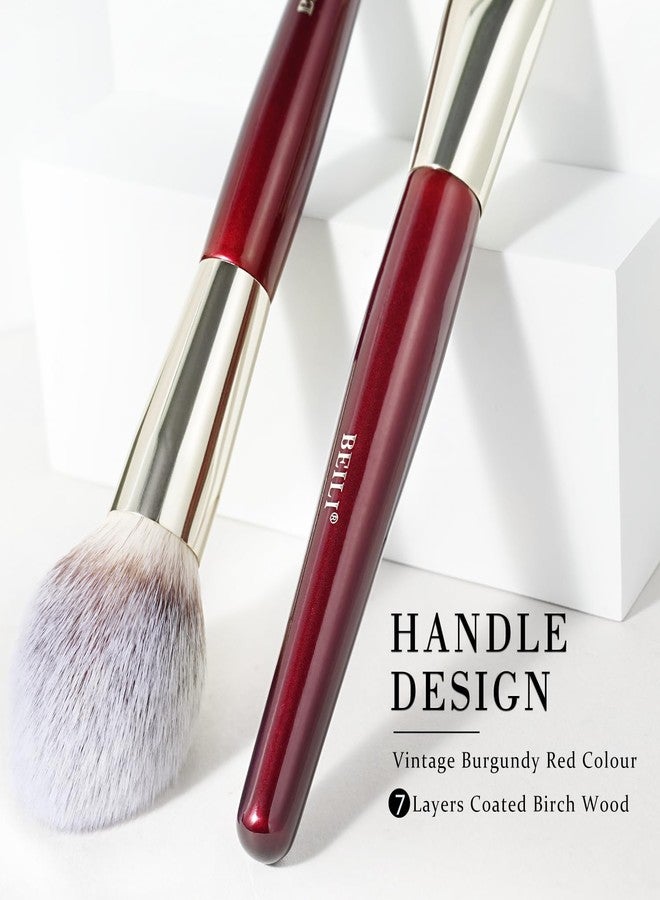 BEILI Makeup Brushes 15Pcs Professional Eyeshadow Brush Set Premium Synthetic Makeup Brushes for Liquid, Cream & Powder Eyeshadow(Red) - Image 4