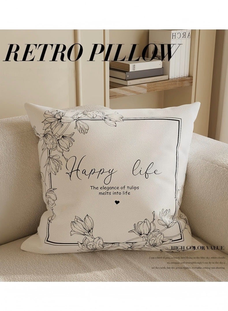 In Air Pillow Covers Set of 4, Throw Pillow Cover, Short Plush Cushion Cover, Decorative Nature Plant Cushion Covers 45cm x 45cm,For Living Room Sofa Couch Bed Pillowcases 18x18 inches（Double sided pattern） - Image 3