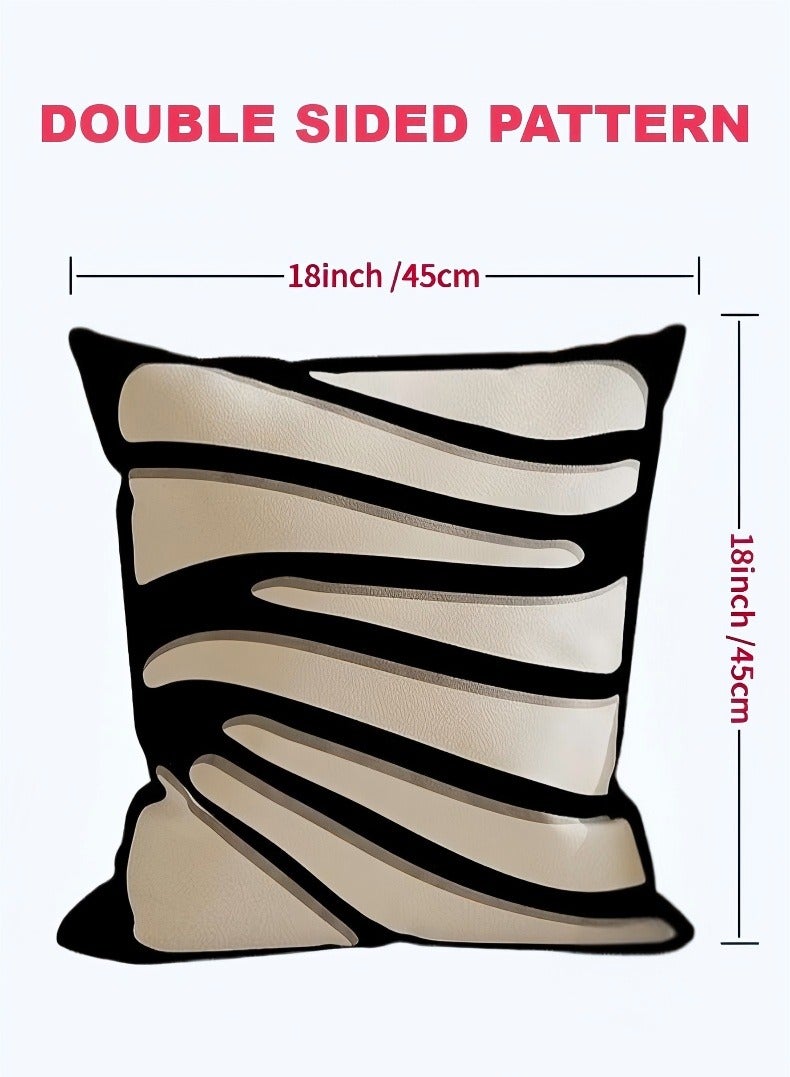 In Air Pillow Covers Set of 4, Throw Pillow Cover, Short Plush Cushion Cover, Decorative Nature Plant Cushion Covers 45cm x 45cm,For Living Room Sofa Couch Bed Pillowcases 18x18 inches（Double sided pattern） - Image 4