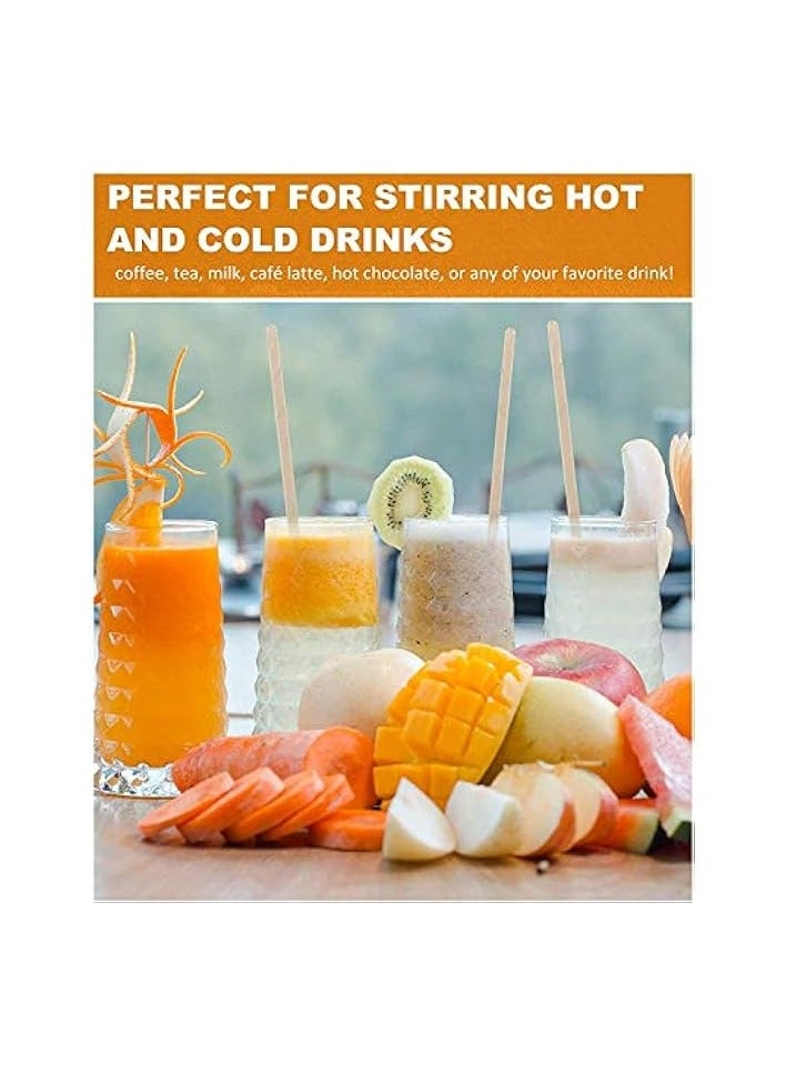 erorex 100Pcs 140mm Disposable Paper Wrapped Wooden Coffee Beverage Stirrers140mm Wood Coffee Stir Sticks - Image 4