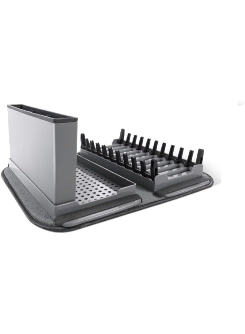 Multipurpose kitchen organizer for dishes, cups, and utensils, featuring a dish rack, utensil holder, and drying rack. - Image 5