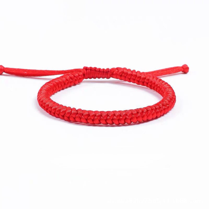 Handmade Adjustable Red Knot Bracelet Unisex Red [diamond knot]]