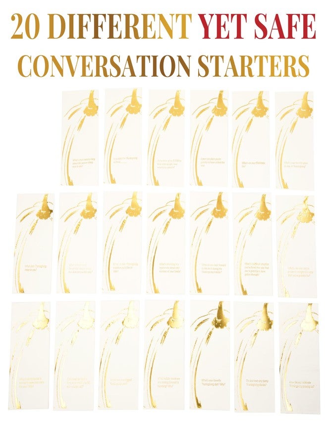 COTIER BRAND COTIER Convokins Conversation Starter Thanksgiving Dinner Napkins Disposable Gold and White Holiday Pumpkin Napkins for Family and Friendsgiving Parties, Gratitude Conversation Starters 3-Ply, 20 Pack - Image 4