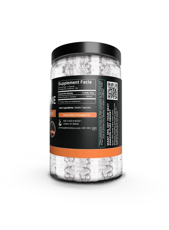 PURE ORIGINAL INGREDIENTS PURE ORIGINAL INGREDIENTS L-Tyrosine (730 Capsules) No Magnesium Or Rice Fillers, Always Pure, Lab Verified - Image 3