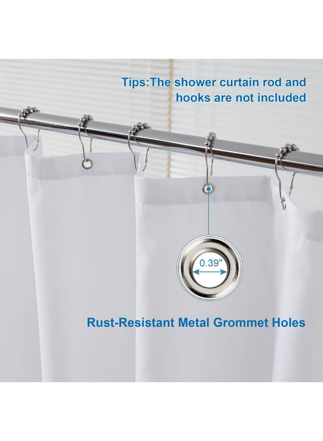 Amazer Amazer White Long Shower Curtain Liner Washable, 72 x 78 Inches, Fabric Shower Liner with 2 Bottom Stones, Waterproof 2-in-1 Shower Curtain and Liner, 12 Grommet Holes, Hotel Quality, White  - Image 3