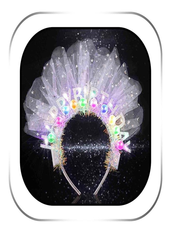 Zoestar Light Up Birthday Headband Happy Birthday Crown Glowing Party Hair Accessories for Women - Image 1