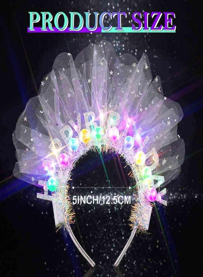 Zoestar Light Up Birthday Headband Happy Birthday Crown Glowing Party Hair Accessories for Women - Image 4