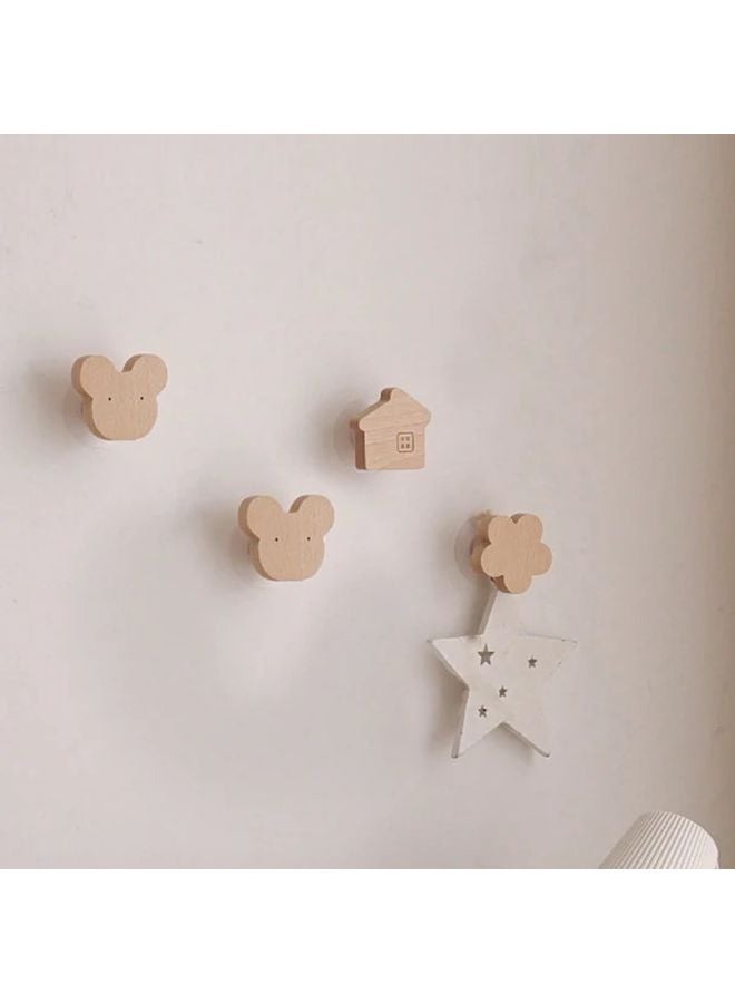 1 قطعة خطافات خشبية بسيطة عصرية سحابية مثبتة على الحائط، حوامل زخرفية مبتكرة للمنزل - Image 5