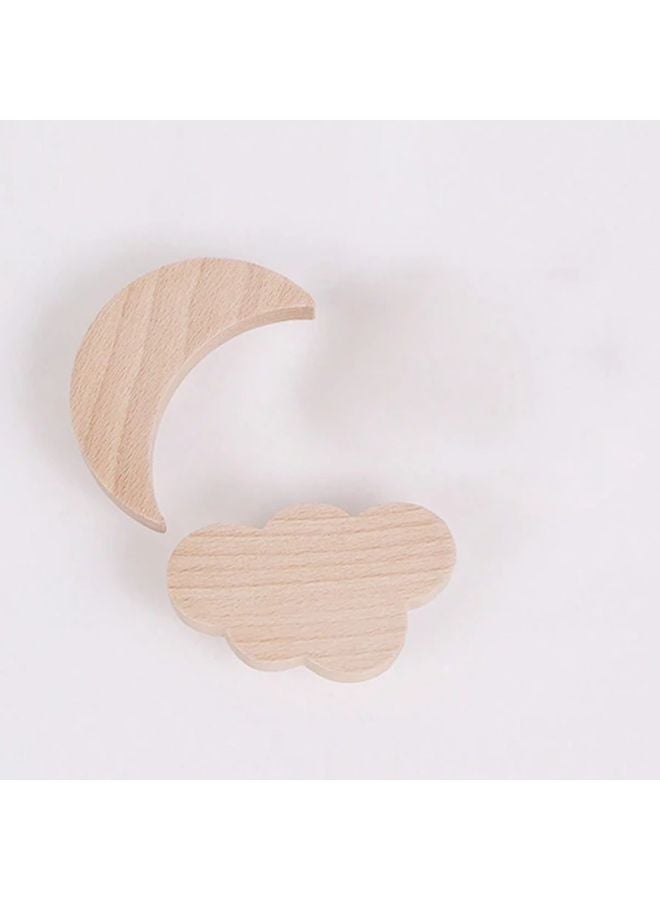 1 قطعة خطافات خشبية بسيطة عصرية سحابية مثبتة على الحائط، حوامل زخرفية مبتكرة للمنزل - Image 4