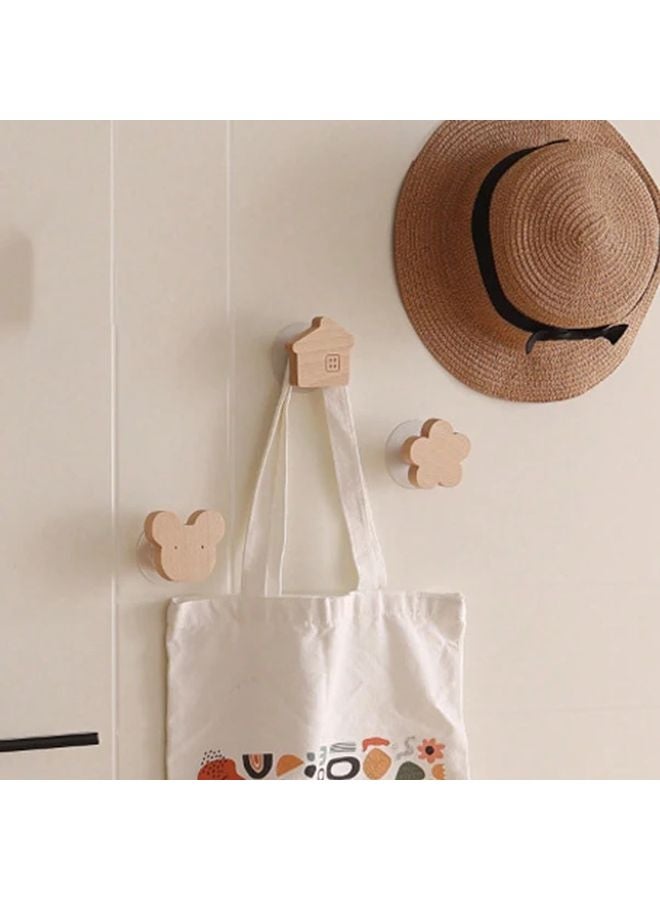 1 قطعة خطافات خشبية بسيطة عصرية سحابية مثبتة على الحائط، حوامل زخرفية مبتكرة للمنزل - Image 2