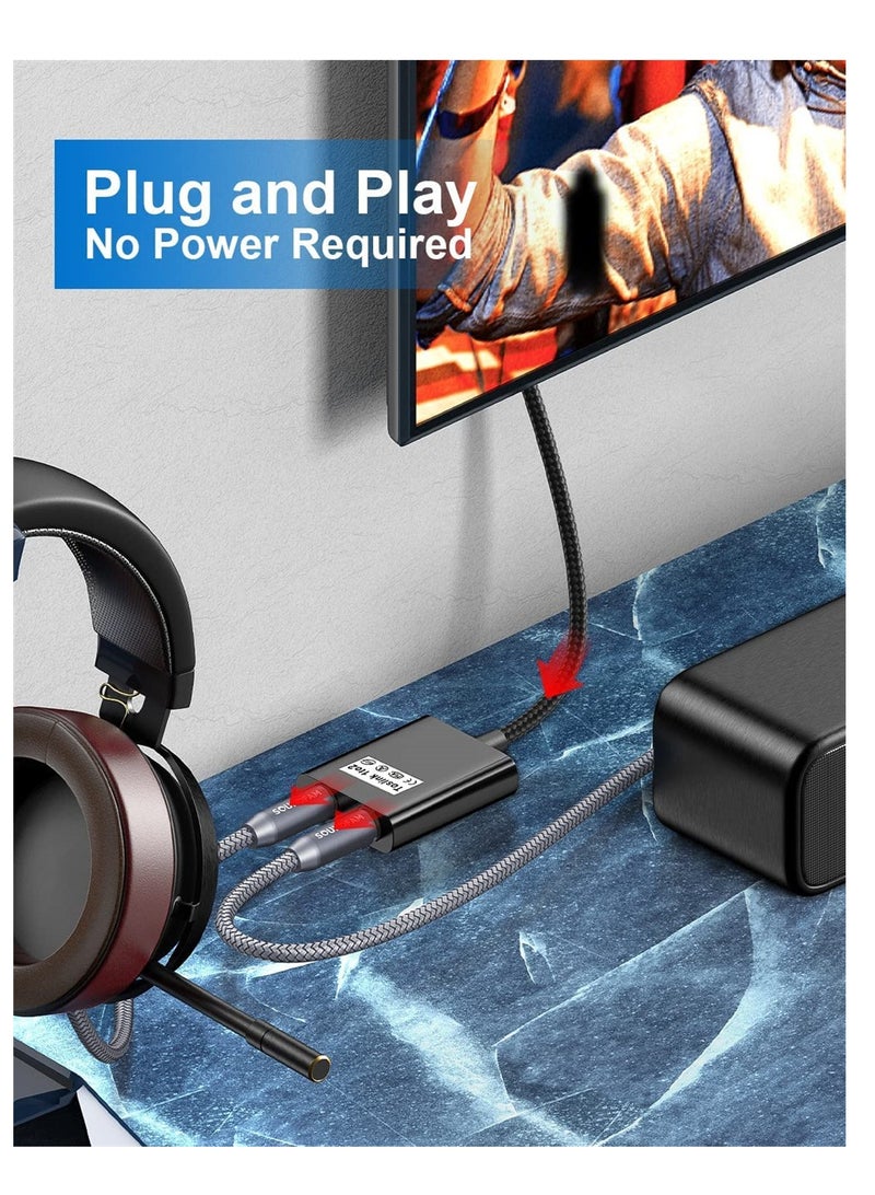 KASTWAVE Optical Cable Splitter, 1 In 2 Out Toslink Splitter Digital Optical Audio Cable Splitter for Soundbar to TV, Black, 1Pcs - Image 5