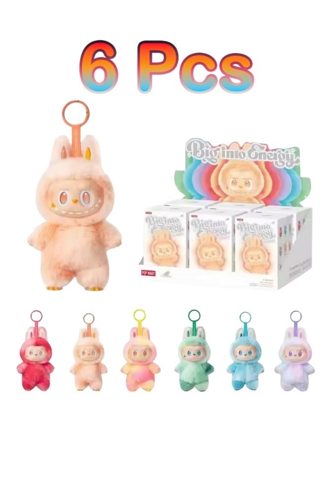 POP MART Monsters Big into Energy Series Blind Box - Plush Vinyl Necklace, Blind Box Figures, Random Design Action Figures, Collectible Toys, Home Decorations, (Blind Box) Labubu 3rd Generation Plush Doll, 1 Random Blind Box (6 Pieces) - Image 1