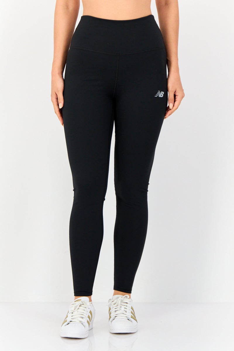 New Balance Women Fitted Fit Brand Logo Training Tights, Black - Image 1