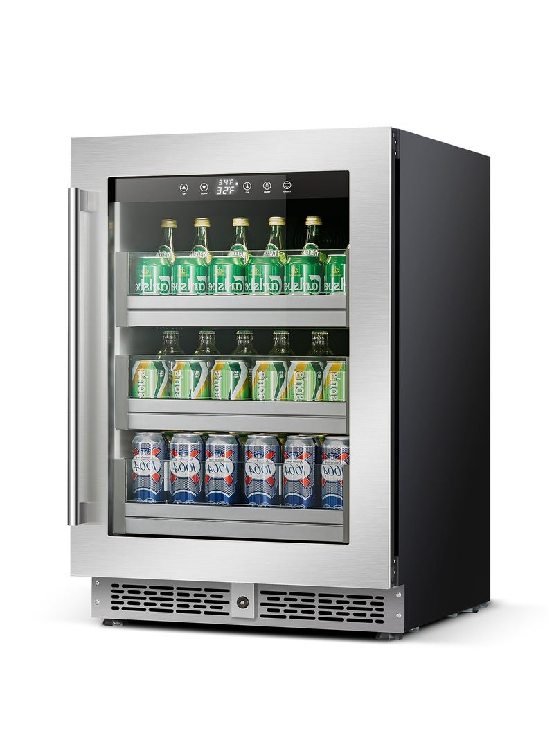 Cool Baby COOLBABY 24 Inch Beverage Fridge 154 Cans Beverage Refrigerator Cooler with Glass Door - Image 1