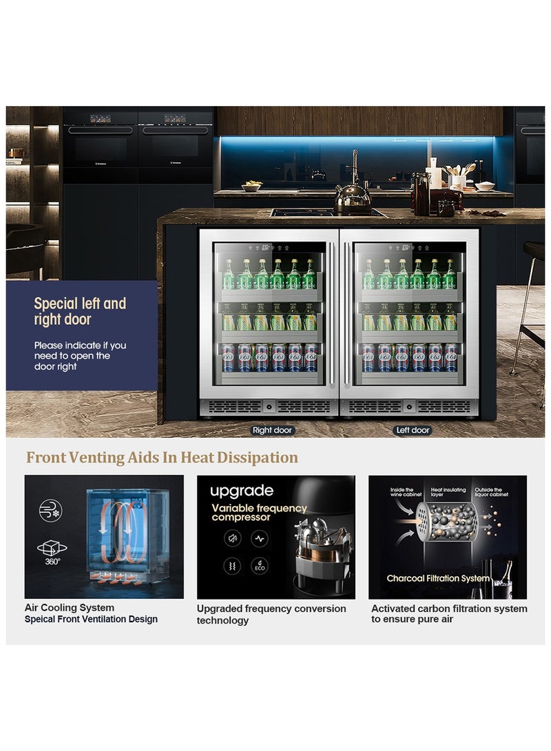 Cool Baby COOLBABY 24 Inch Beverage Fridge 154 Cans Beverage Refrigerator Cooler with Glass Door - Image 4