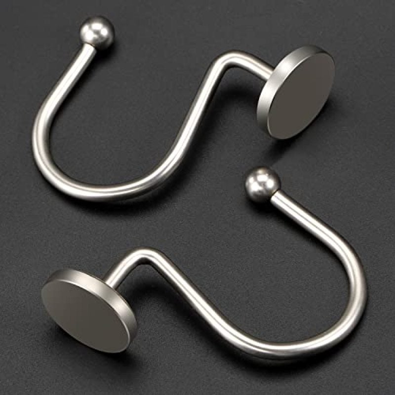 Shower Hooks: 12 Chrome Plated Rust-proof Decorative Shower Curtain Rings - Heavy Duty Slide Easily for Bathroom - Image 3