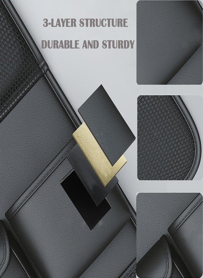 DURASIKO Car Backseat Organizer with Foldable Table Tray,Car Seat Back Protector with Touch Screen Phone Holder,Premium PU Leather Material,Compatible with Most Vehicles,Inner Car Accessories - Image 5
