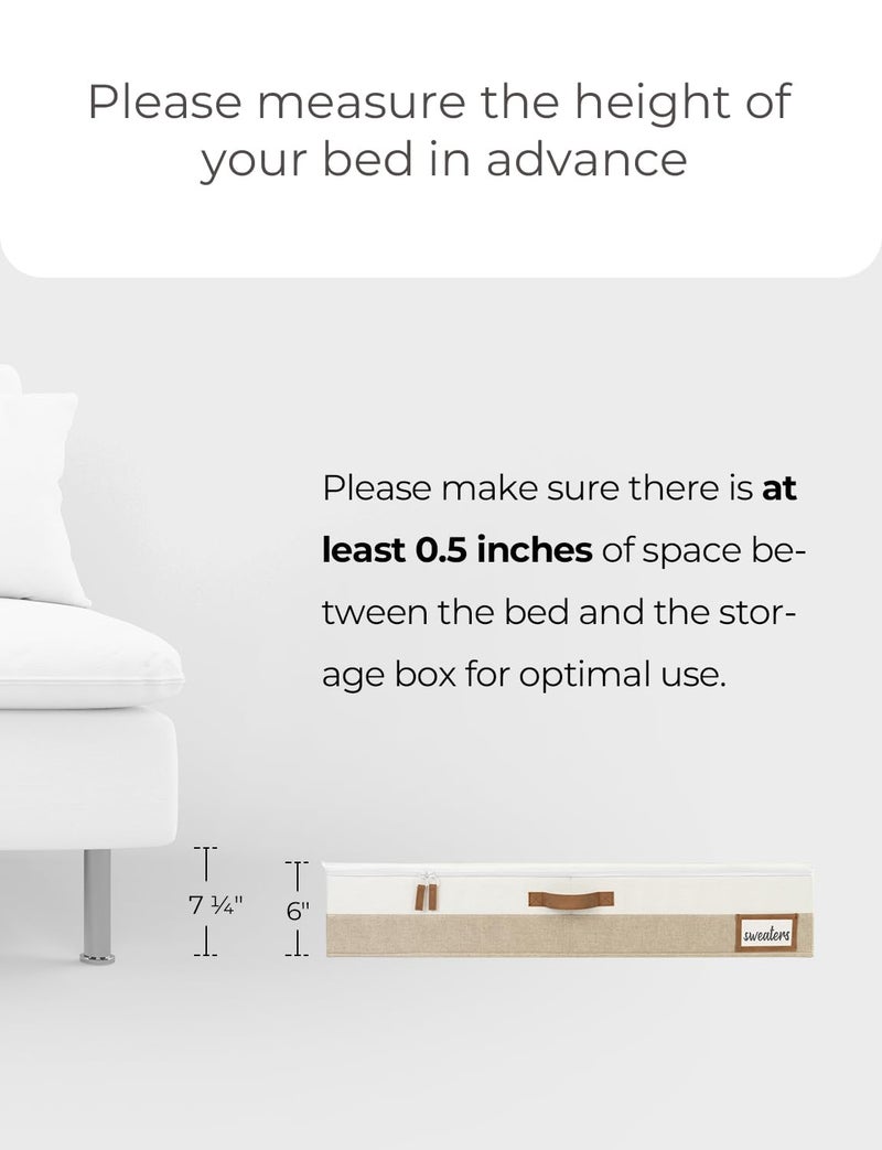 StorageWorks Large Under Bed Storage Containers with Handles and Label Holder, 2 Pack Ultra-thick Fabric Underbed Bins, Closet Organizer for Clothes, Blankets, Sweater - Image 3