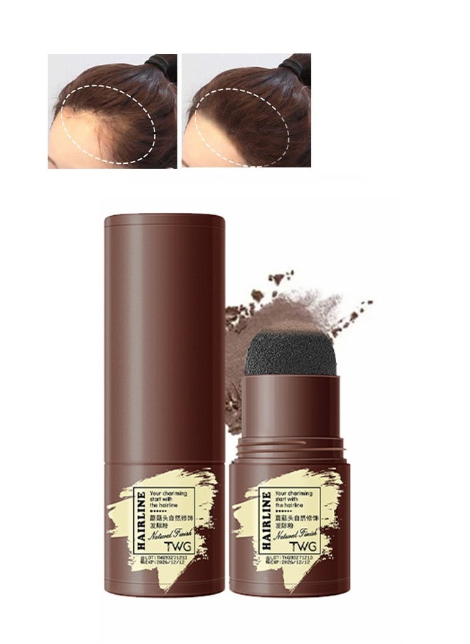 TWG Hairline Powder , Repair Stick, Natural Brown Shade Hairline Powder,Shadow Sponge Pen Waterproof Hair Root Concealer For Thinning Hair Root Touch-Up #02  - Image 1