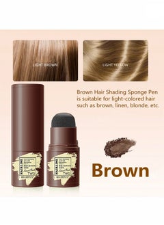 TWG Hairline Powder , Repair Stick, Natural Brown Shade Hairline Powder,Shadow Sponge Pen Waterproof Hair Root Concealer For Thinning Hair Root Touch-Up #02  - Image 2