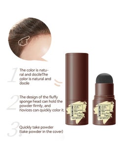 TWG Hairline Powder , Repair Stick, Natural Brown Shade Hairline Powder,Shadow Sponge Pen Waterproof Hair Root Concealer For Thinning Hair Root Touch-Up #02  - Image 3