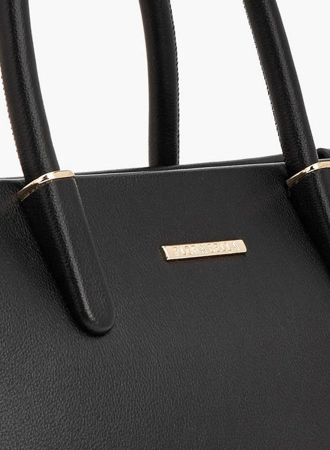 Flora Bella By Shoexpress BLACK Solid Tote Bag With Detachable Strap for Women | Best Price UAE