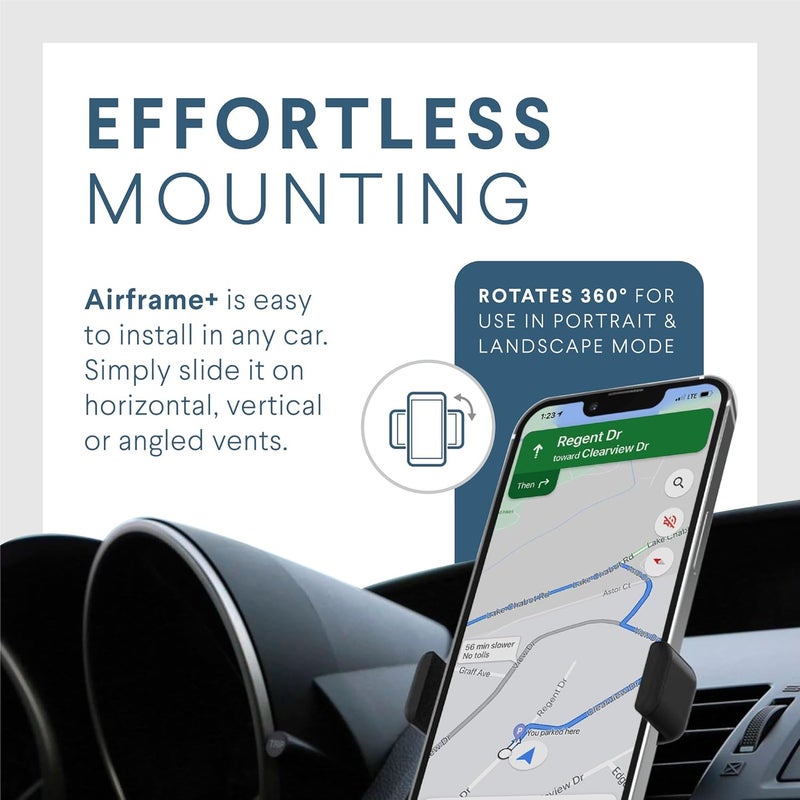 Kenu Airframe+ Air Vent Car Phone Holder Mount - Expandable Grip & 360 Degree Pivot for Smartphones - Image 4