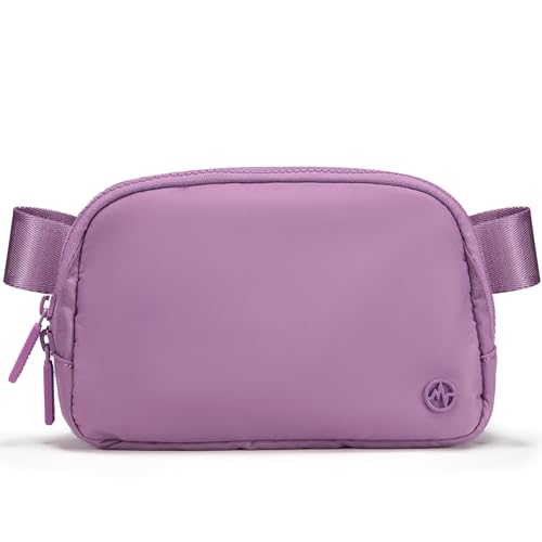 Pander Two Way Zipper Fanny Pack Nylon Everywhere Belt Bag for Women, Water Repellent Waist Packs, Crossbody Bags with Adjustable Strap (Light Purple). - Image 1