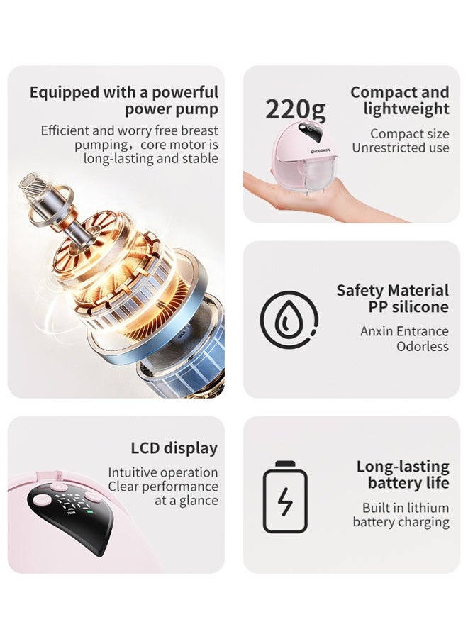ج الروح مضخة حليب قابلة للارتداء، مضخة حليب كهربائية بدون استخدام اليدين مع 4 أوضاع و12 مستوى، تشغيل فائق الهدوء ≤50 ديسيبل - Image 3