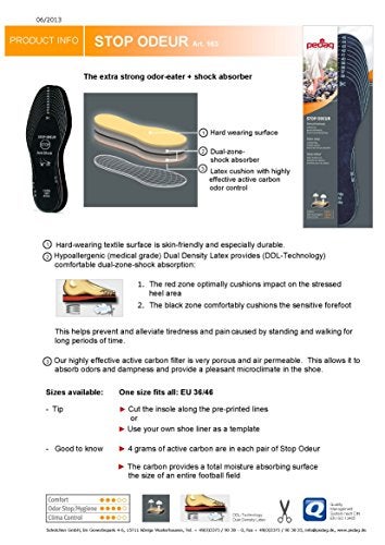 Pedag Stop Odeur Odor Absorbing Natural Latex Trimmable Insoles for Any Size, 1 Pair - Image 5