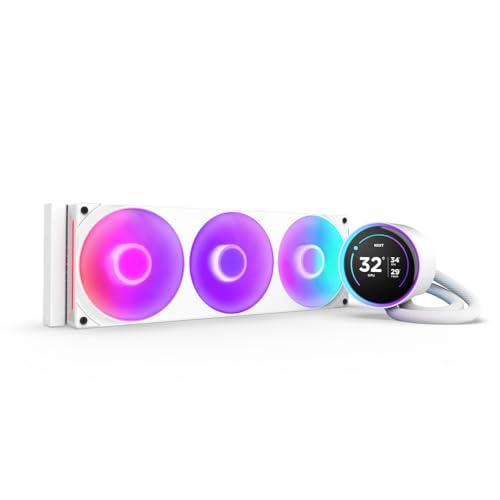 NZXT Kraken Elite 360 RGB 2024 AIO CPU Liquid Cooler 360mm Radiator F360 RGB Core Fan Customizable 272 IPS LCD NZXT Turbine Pump AMD AM5 AM4 Intel LGA 18511700 1200115X White - Image 1