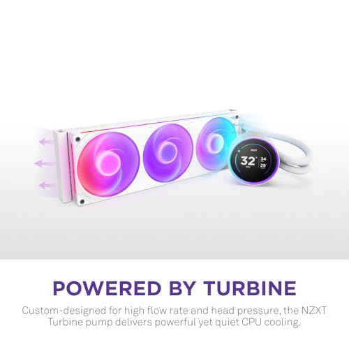 NZXT Kraken Elite 360 RGB 2024 AIO CPU Liquid Cooler 360mm Radiator F360 RGB Core Fan Customizable 272 IPS LCD NZXT Turbine Pump AMD AM5 AM4 Intel LGA 18511700 1200115X White - Image 3