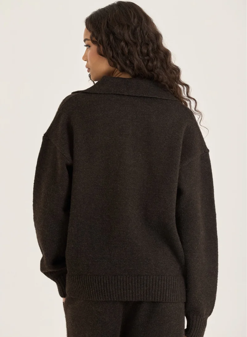 LOOM ARCHIVES  LOOM Knit Collared Sweatshirt for Women | Best Price UAE